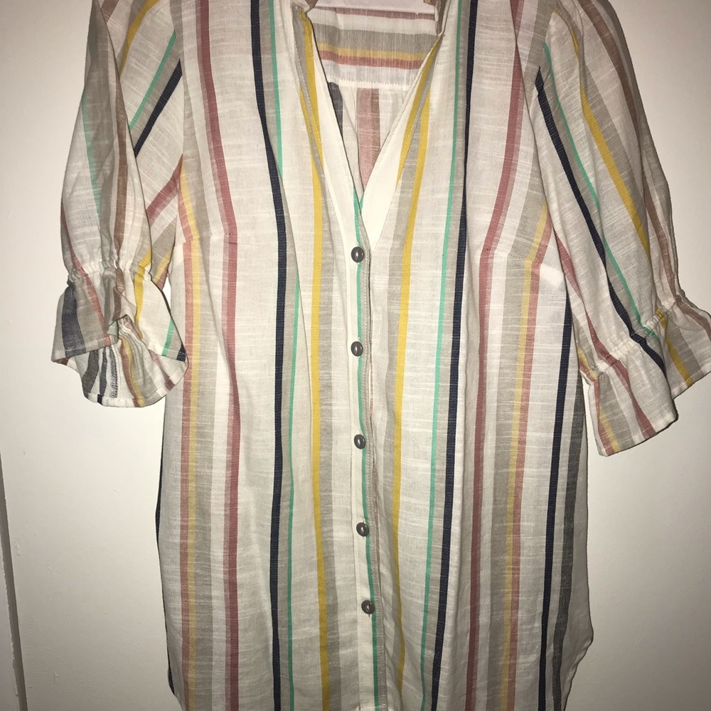Maeve Striped Ruffle Sleeve Top